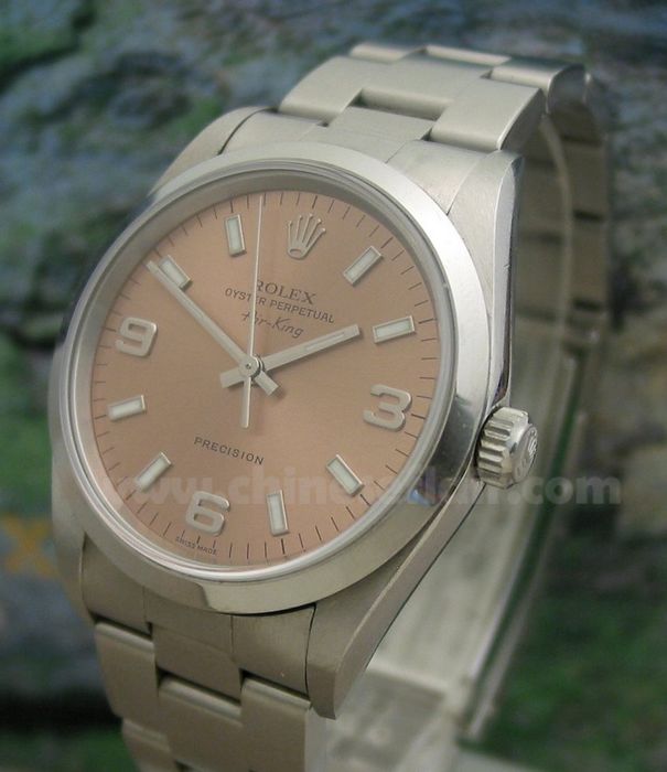 Rolex Air King Replica Watches Oyster Salmon 369 Classic Model